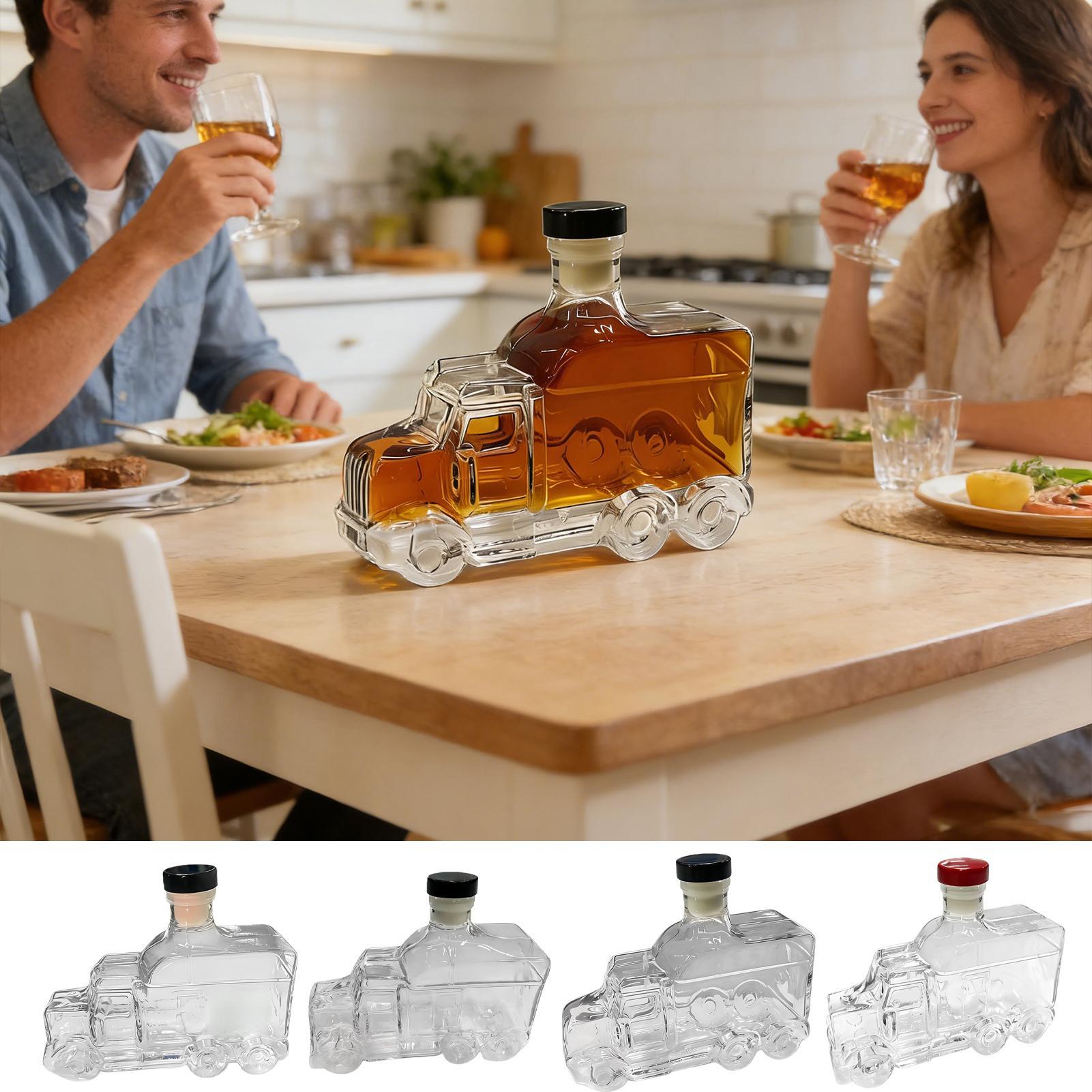 Glass Decanter Whiskey - 375ml Kitchen Whiskey Liquor Container with