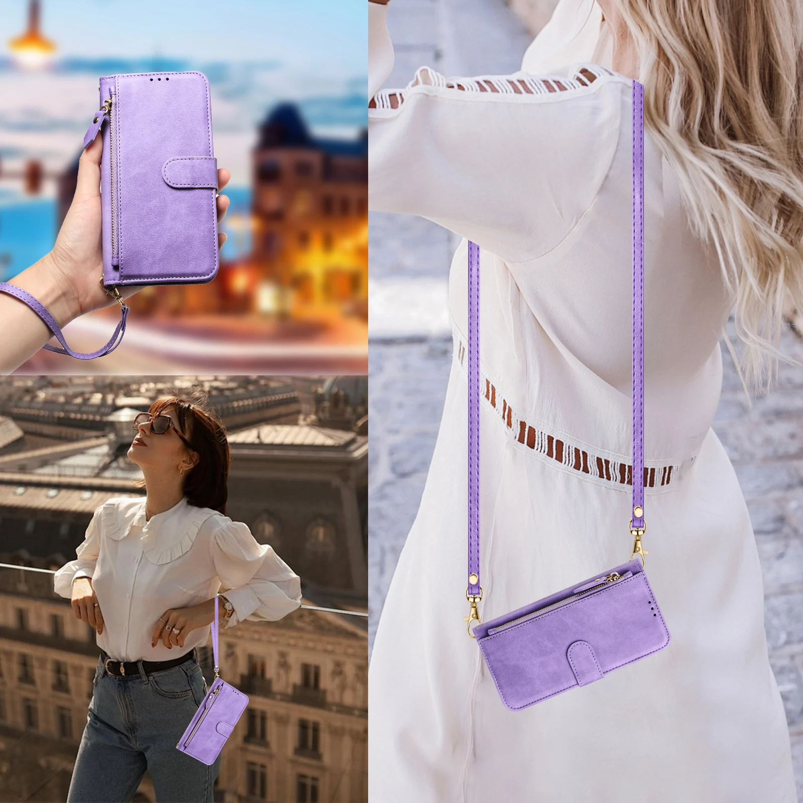 Crossbody Zipper Cards Solt Le - Leather Card Wallet ulasan dan harga