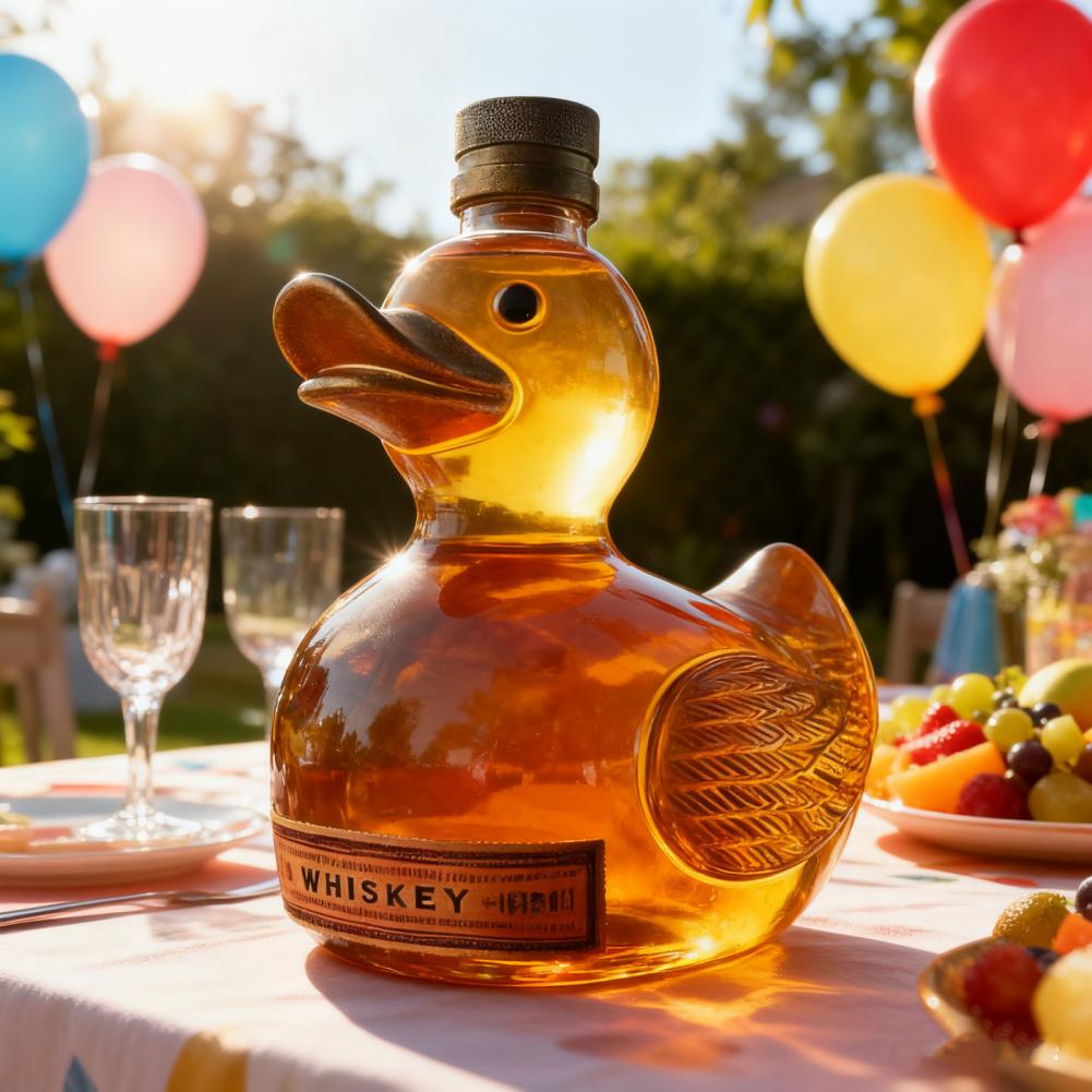 Duck Whiskey Bottle Glass Anim - Glass Decanter Whiskey ulasan dan harga