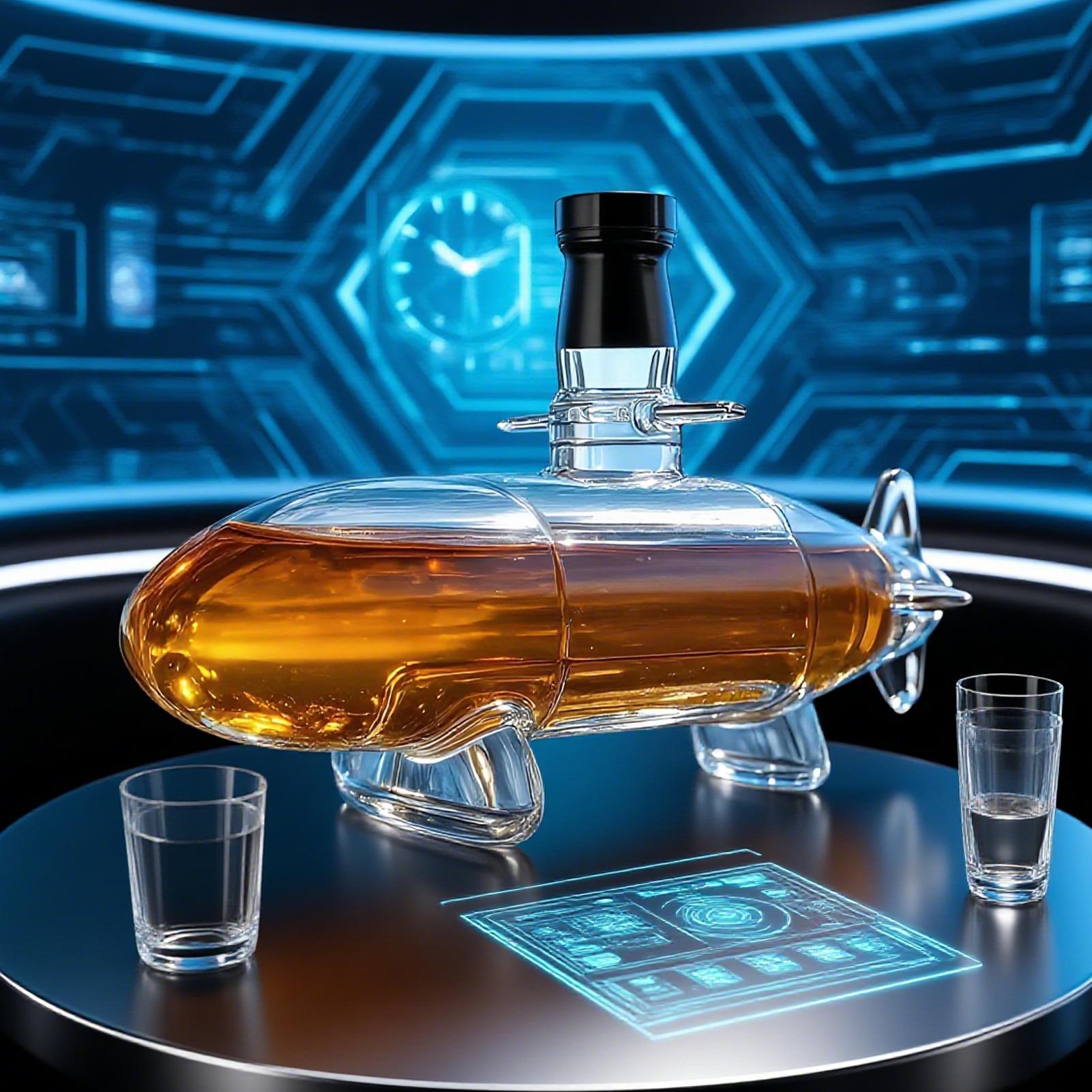Submarine Whiskey Decanter Red - Glass Decanter Whiskey ulasan dan harga