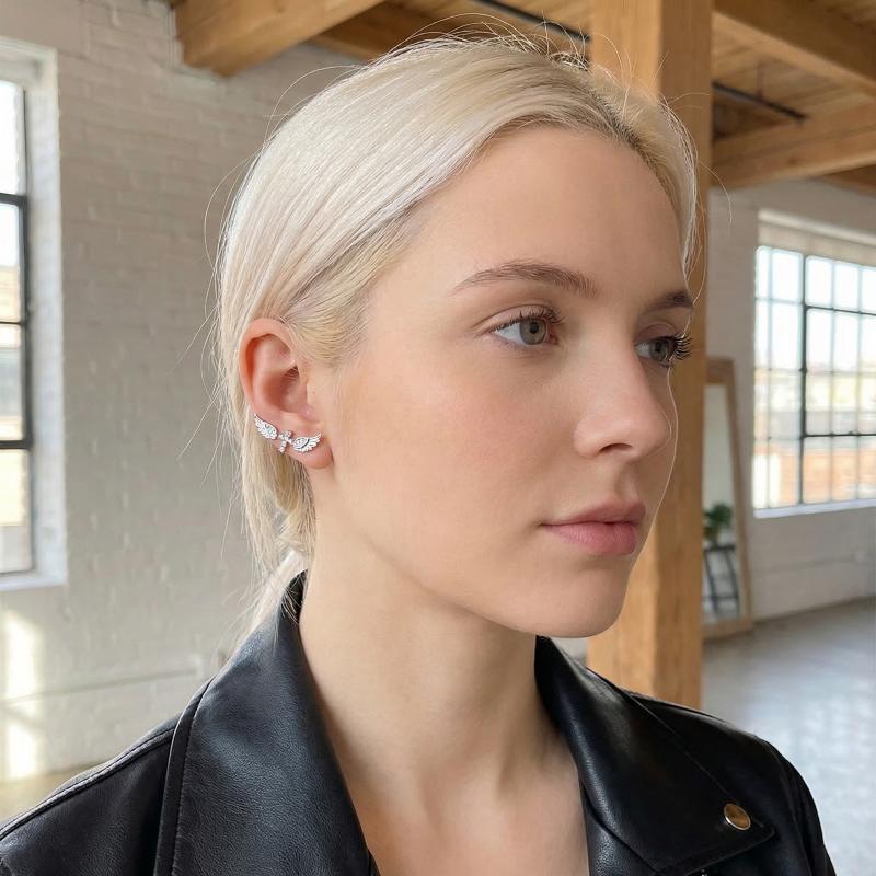 Angel Wings Cross Earrings Lux - Luxury Lifestyle Party ulasan dan harga