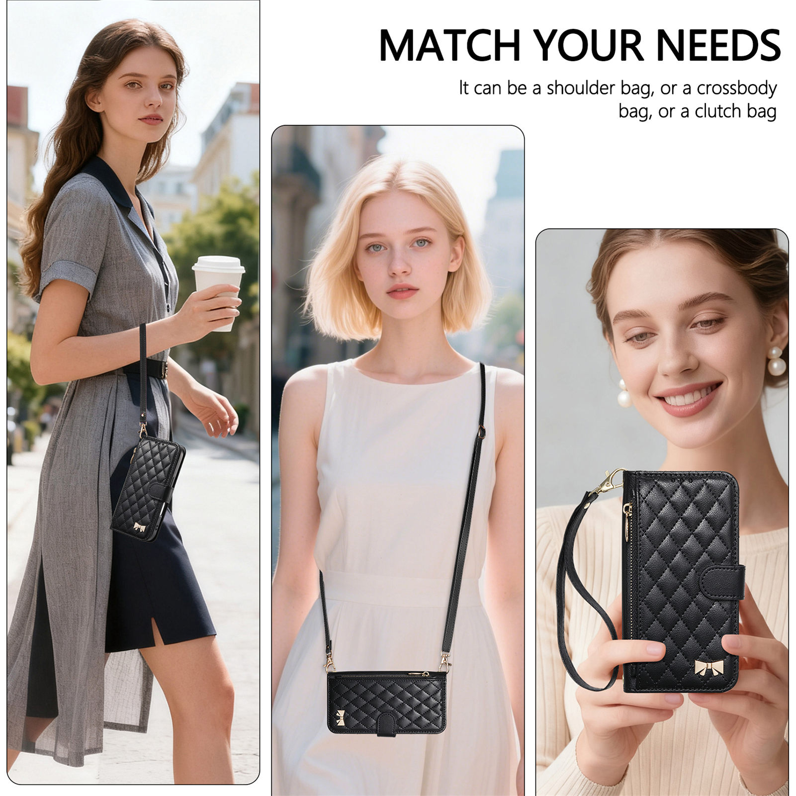 PU Leather Zipper Crossbody Fl - Leather Card Wallet ulasan dan harga